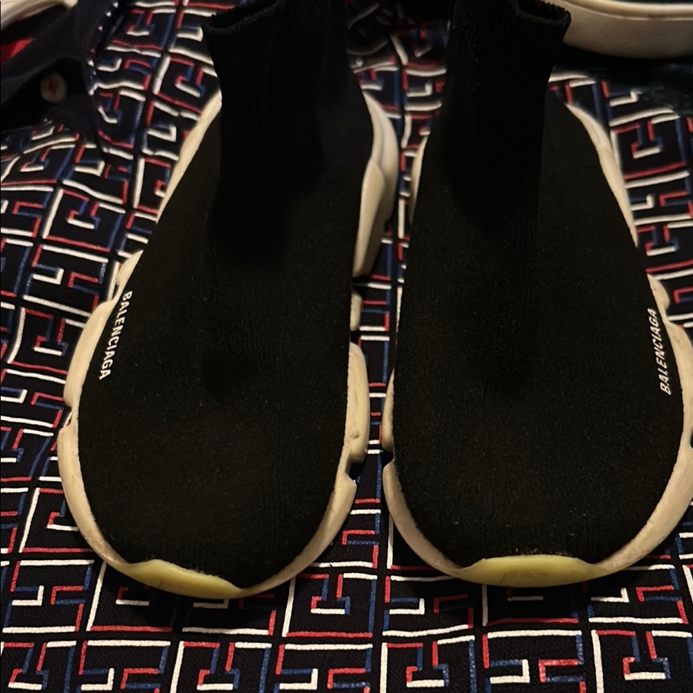Balenciaga Black and White Sock Sneakers